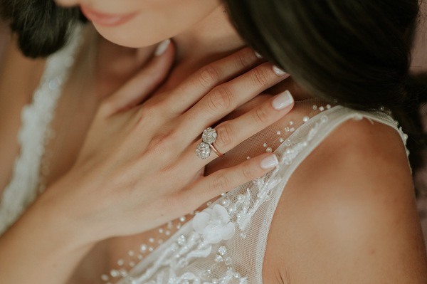 woman showing wedding ring